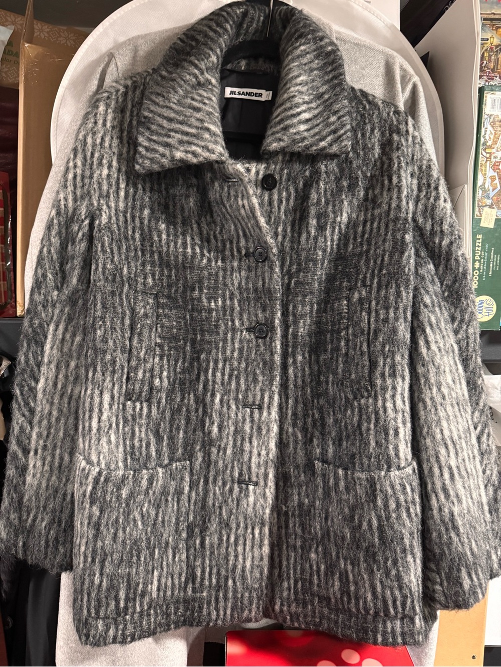 Jil Sander Women's Wool Blend Coat Made in Italy.
